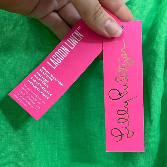 NWT Lilly Pulitzer Kylanne Balloon
Sleeve Linen Mini Dress in Gecko Green - 16 - Picture 16 of 17